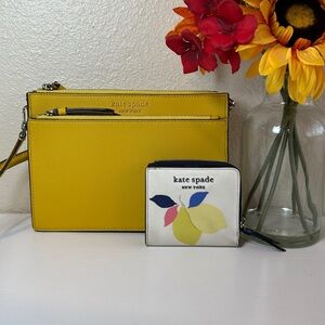 EUC Kate Spade Sunny Yellow Crossbody Bag with wallet